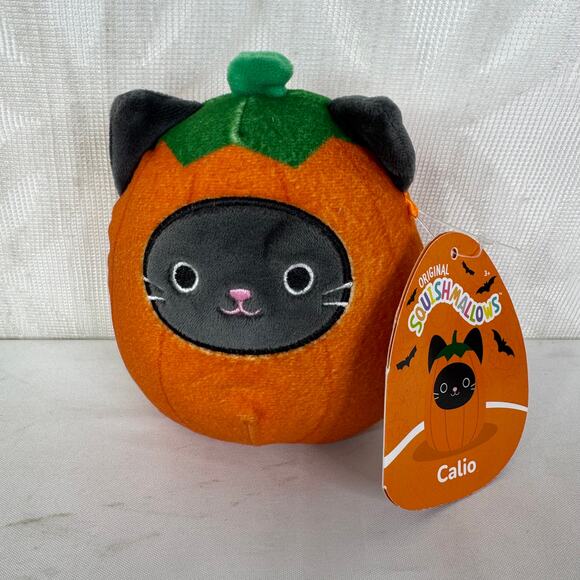 5 for $25| Squishmallow 4.5" CALIO Black Cat Soft EXCLUSIVE Pumpkin Halloween - Picture 3 of 3